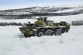 Un BTR 82 en hiver.