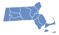 Masakusets Balotrezultoj de Distrikto, ĉio Democratic.svg