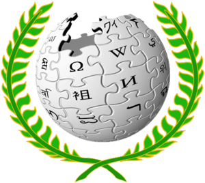 Logo of the Mediation Committee, depicting the Wikipedia globe logo within a laurel