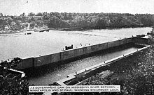 The Meeker Island Lock and Dam was the first lock and dam on the Mississippi River in 1902 Meeker Island Lock and Dam.jpg