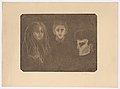 Drei Gesichter. Tragödie, Radierung, 1902, 30,0 × 39,4 cm, Munch-Museum Oslo