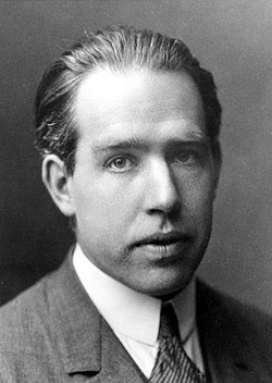 Head and shoulders of young Niels Bohr in a suit and tie