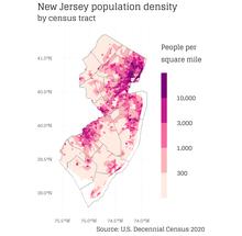 New Jersey population density as of 2020 Nj pop dens.png