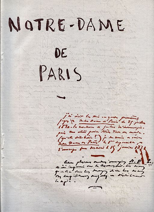 Notre Dame de Paris Victor Hugo Manuscrit 1