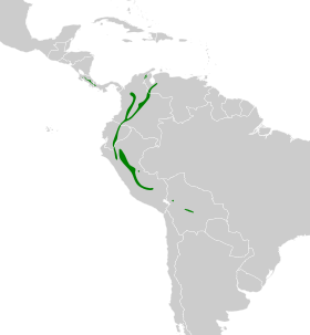 Distribución geográfica del anambé barrado.