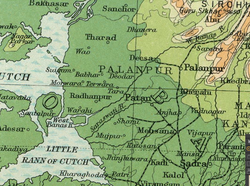 Карта княжества Паланпур в 1922 году