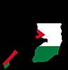 Palestine flag map (black background)