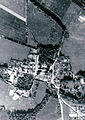 1944 aerial picture showing 'le Bas de Ranville' and in particular the Château de Guernon-Ranville in the centre and its park