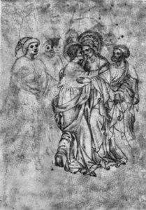 De judaskus, ca. 1431, pen en zilverstift op perkament, 27,5 × 19,3, Biblioteca Ambrosiana (Milaan), inv. 25r
