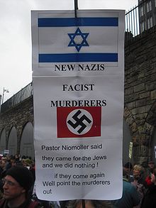 A sign held at a protest in Edinburgh, Scotland, January 2009 Protests Edinburgh 10 1 2009 5.JPG