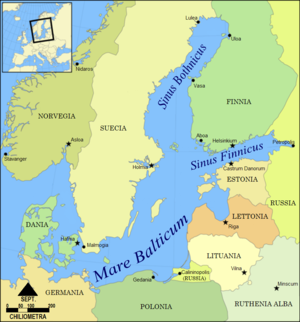 English: A map of the Baltic region, showing t...