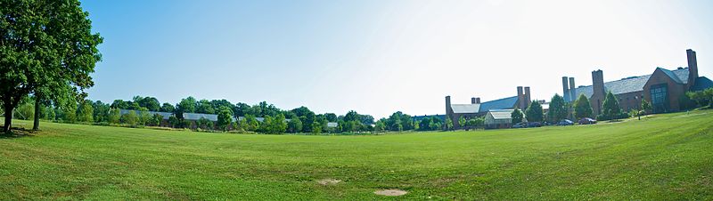 Campus commons, St. Mary's College of Maryland. SMCM campus pano.jpg
