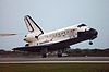 Space Shuttle Discovery landing at the Kennedy Space Center
