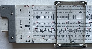 A slide rule designed to calculate 2 x X