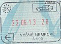 Sello de pasaporte de salida emitido en el paso fronterizo de Vyšné Nemecké.