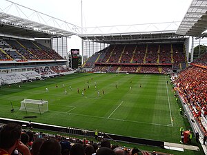 Das Stade Bollaert-Delelis vor dem ersten Spiel der Saison 2015/16 am 8. August 2015 gegen Red Star Paris.