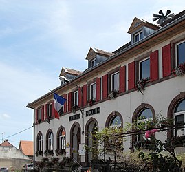 The town hall and school at Steinbach