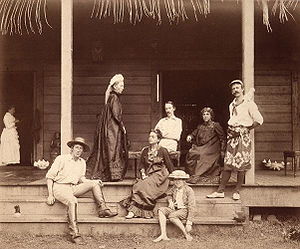 Семья Стивенсов на Уполу, Самоа (1892)