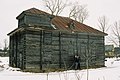 Dochovaná dřevěná synagoga v Kurklilai (dnešní Litva)