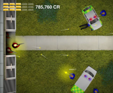 An example of a typical top-down, third-person view game, The Heist 2 TheHeist2 Robbery.png