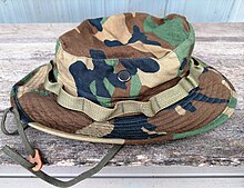 U.S. Army issue boonie hat in the BDU camouflage pattern, circa 1994 US Army Issue Bonnie Hat-BDU variant-circa 1990s.jpg