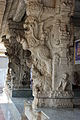 Yali pillars at the entrance to closed mantapa (hall) in the Venugopalaswamy temple in the Devanahalli fort