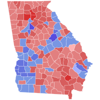 2002 United States Senate election in Georgia results map by county.svg