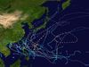 Сводная карта сезона тихоокеанских тайфунов 2003 г.