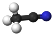 Шариковая и клюшечная модель ацетонитрила