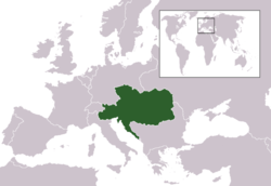 Geografisk placering af Kejserriget Østrig