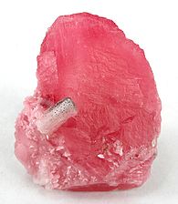 Rhodochrosite is one of the many kinds of pink gemstones.