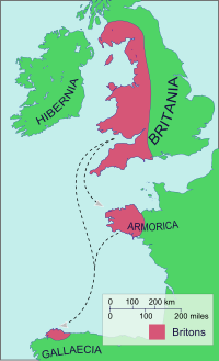 Map of Briton settlements in the 6th century Britonia6hcentury2.svg