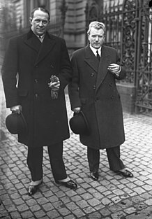 Lithuanian diplomats Dovas Zaunius and Vaclovas Sidzikauskas, 1932.