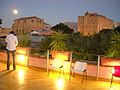 Cantieri Culturali della Zisa di Palermo, Institut français de Palerme: la terrazza del primo piano. Sullo sfondo, La Zisa