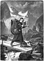 Die Gartenlaube (1870) b 253.jpg Poesie und Wirklichkeit im Gebirge 2. Der Seelsorger auf der Hochalpe Originalzeichnung von A. Obermüllner (S)