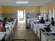 A hospital isolation ward in Gulu, Uganda, during the October 2000 outbreak Ebola outbreak in Gulu Municipal Hospital.jpg