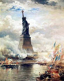 Edward Moran - Unveiling the Statue of Liberty, 1886.