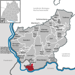 Kaart van Grenzach-Wyhlen