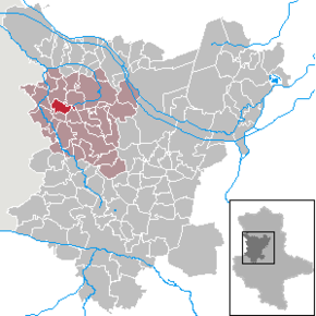 Location of Hödingen within the Börde district