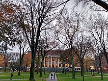 Harvard University, an Ivy League university in Cambridge, Massachusetts and the first university established in the United States Harvard University,. November, 2019. pic.1q.jpg