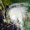 Satellite image of Hurricane Marty at landfall on September 22, 2003