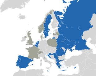 Um mapa colorido dos países da Europa