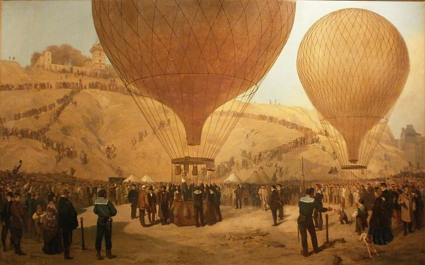 Partenza di Gambetta in pallone da Place Saint-Pierre. 1870 Museo Carnavalet, Parigi.