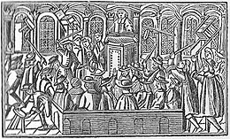 Riot against the introduction of the prayer book Jenny Geddes Tumult.jpg