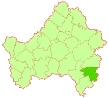 Розташування Комарицького району на мапі Брянської області