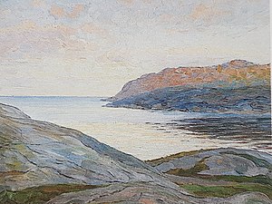 Kustlandskap med berg