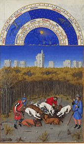 Les Tres Riches Heures du duc de Berry
, a famous illuminated manuscript, is on view to both the public and to scholars only in the form of a high-quality facsimile Les Tres Riches Heures du duc de Berry decembre.jpg