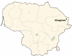 ヴィサギナスの位置（リトアニア共和国）の位置図