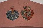 Ehewappen des Carl Heinrich Freiherr von Hausen und der Freiin Maria Antoinette von Sohlern, im Rittersaal des Hilchenhauses Lorch