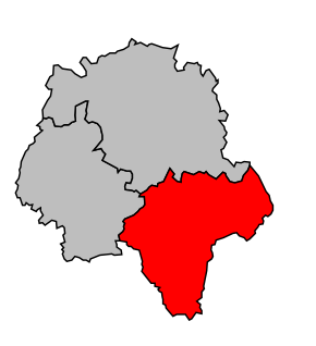 Arrondissement na mapě departementu Indre-et-Loire